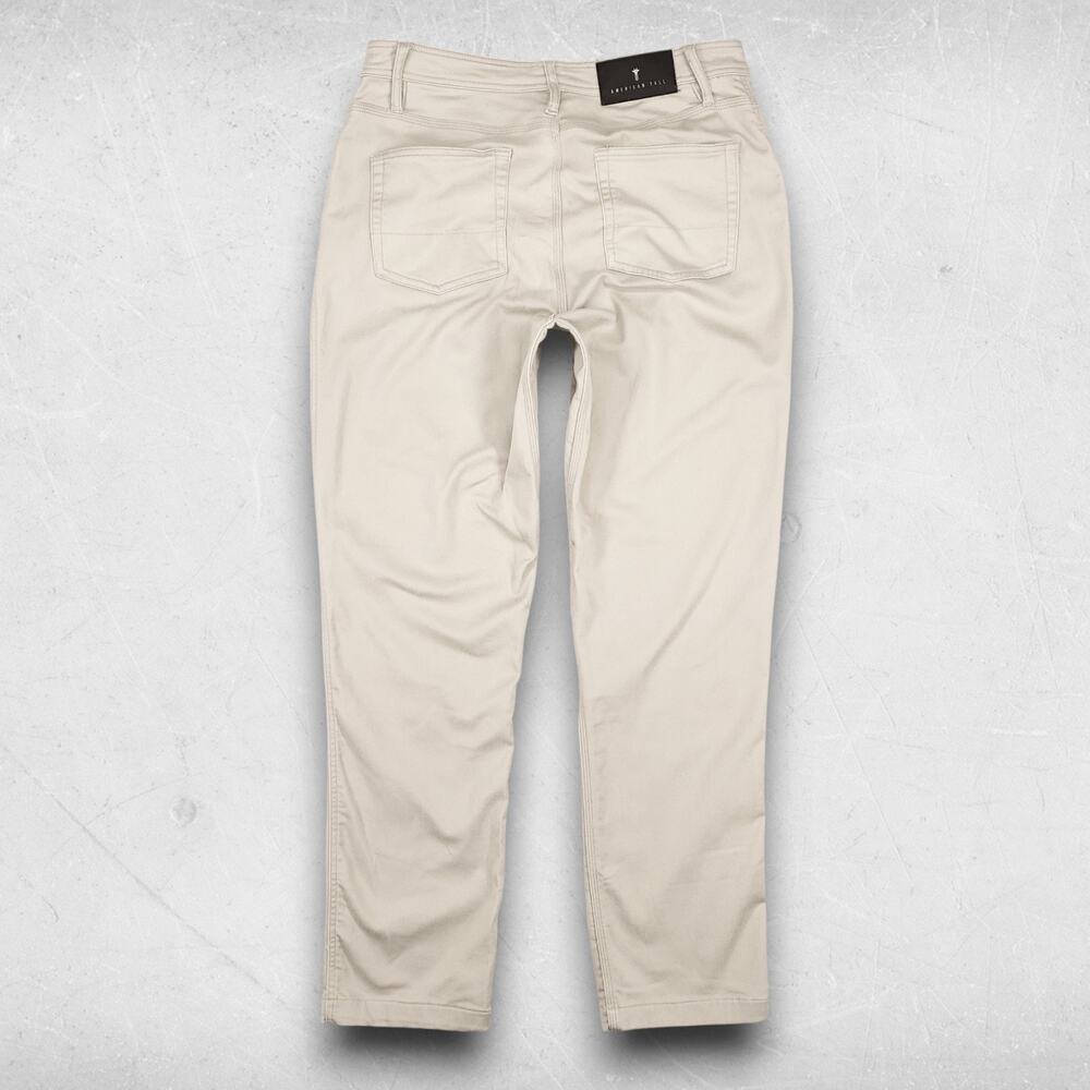 American Tall Chino Pants Men 34x32 Khaki Straight Leg Stretch Classic Timeless - Picture 3 of 11